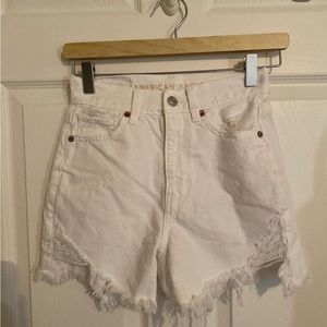 American Eagle White Highest Rise Mom Shorts